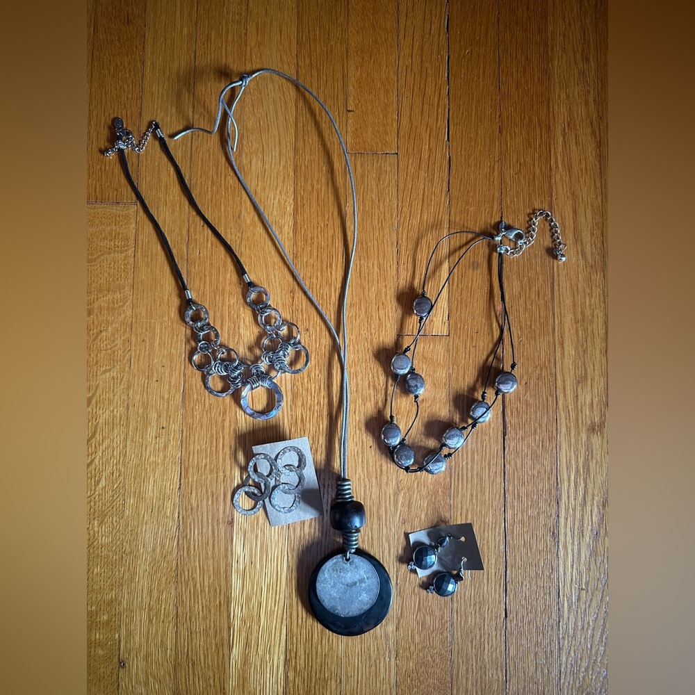 Lot of Black & Silver Grunge/Alt Granola Jewelry